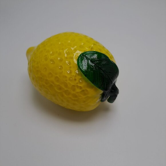 Decorative Murano Style Artificial Fruit Art Glass Yellow Lemon - Picture 2 of 7